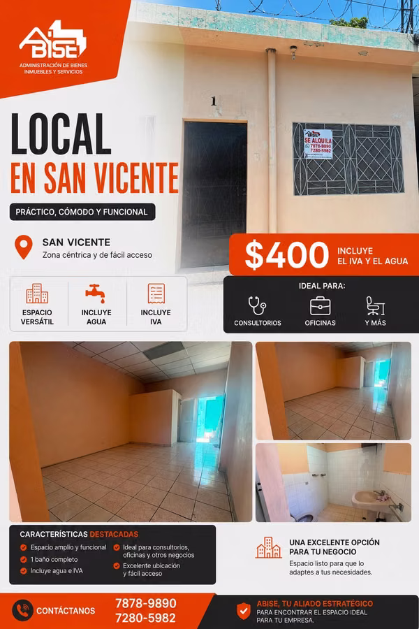 Local en Calle principal y entrada a San Vicente