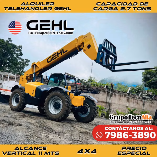 2015 Alquiler Telehandler GEHL tracción 4x4, precio especial.
