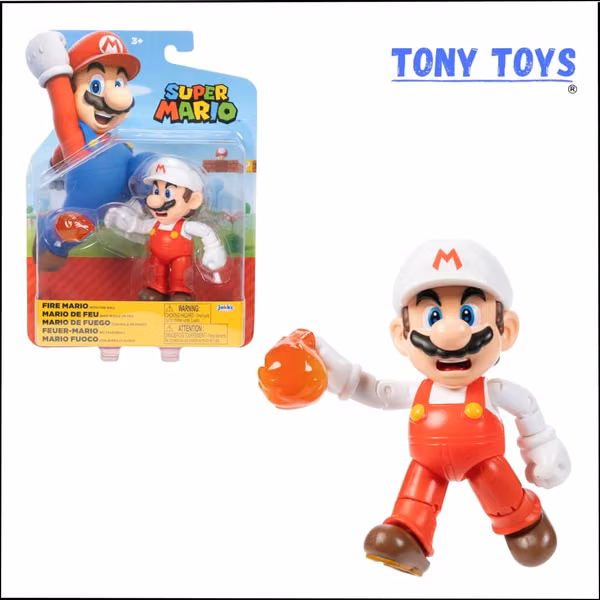 Super Mario FIRE con bola de fuego 11cm.