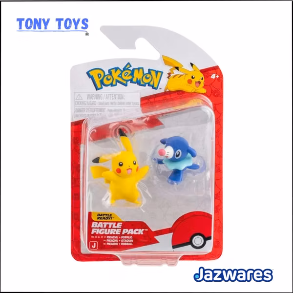 Pikachu + Popplio Pokemon Battle Figure Pack.