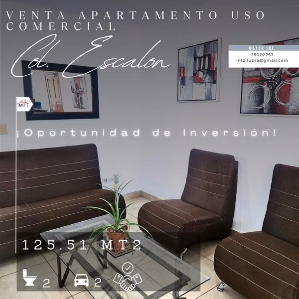 OPORTUNIDAD INVERSION APARTAMENTO EN VENTA EN COL. ESCALON