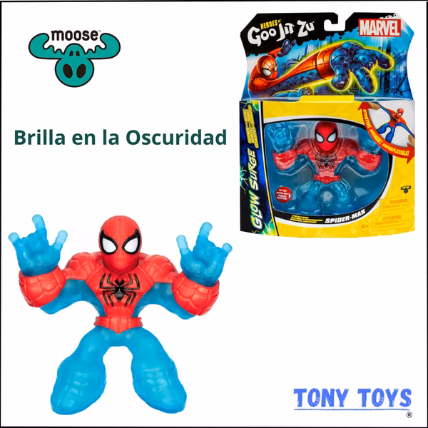 Heroes of Goo JIT Zu Glow Surge, Spider-Man superelastic Marvel (shines in the dark).