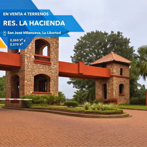 FOR SALE 4 LAND IN RES. HACIENDA SAN JOSÉ VILLANUEVA, EL SALVADOR