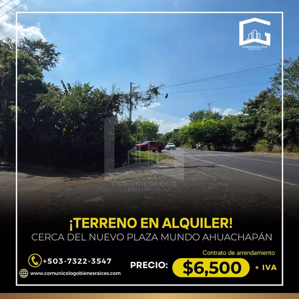 Land for rent near the New Ahuachapán World Square