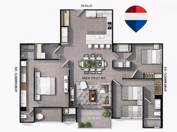 ALTURAS DEL BOSQUE | APARTAMENTO EN VENTA | 3 HAB | CON VISTA