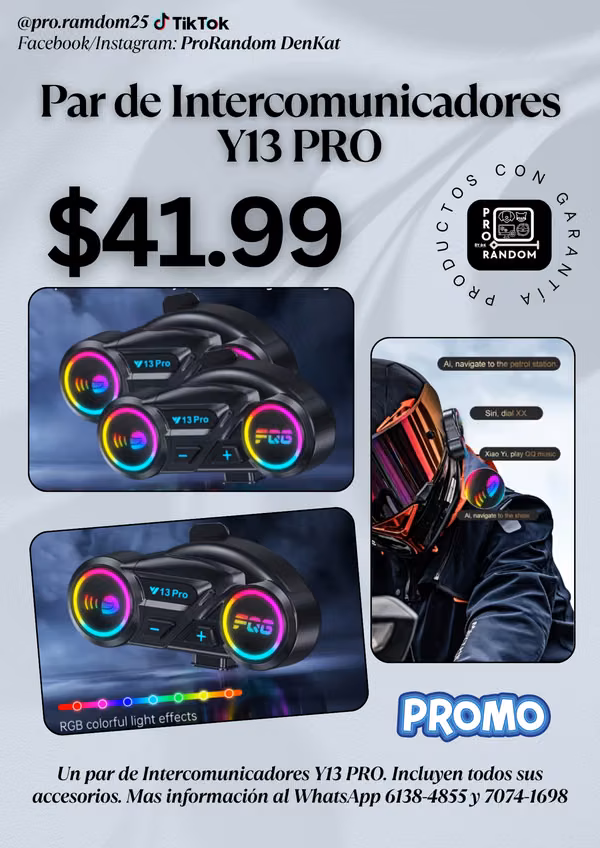 PROMO JUNIO PAR DE Intercomunicadores Y13 PRO