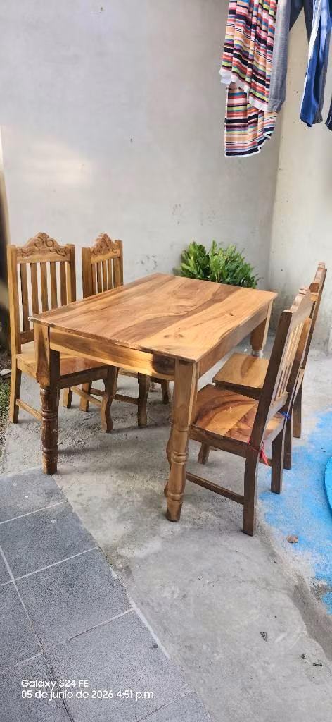 Set of wooden dining room