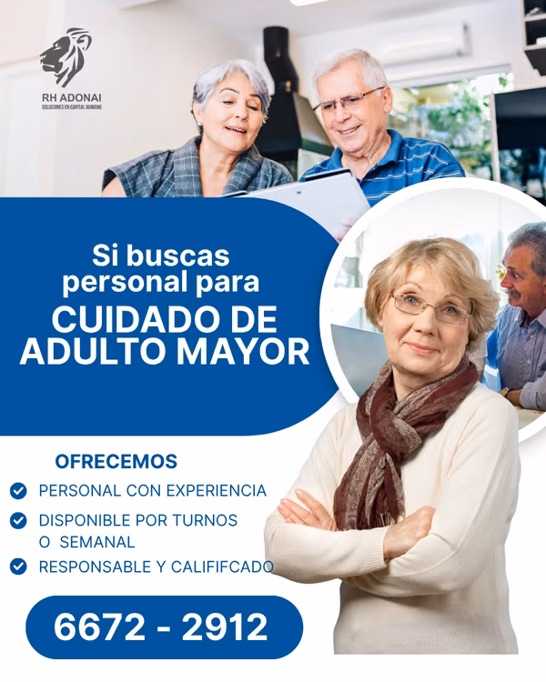 Personal para el cuido de Adulto Mayor