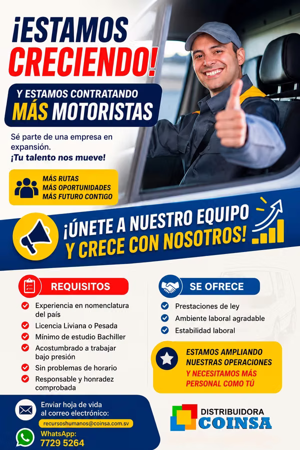 Motorista con Experiencia