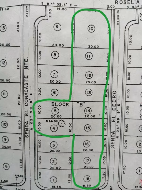 2 lotes planos 10 x 20