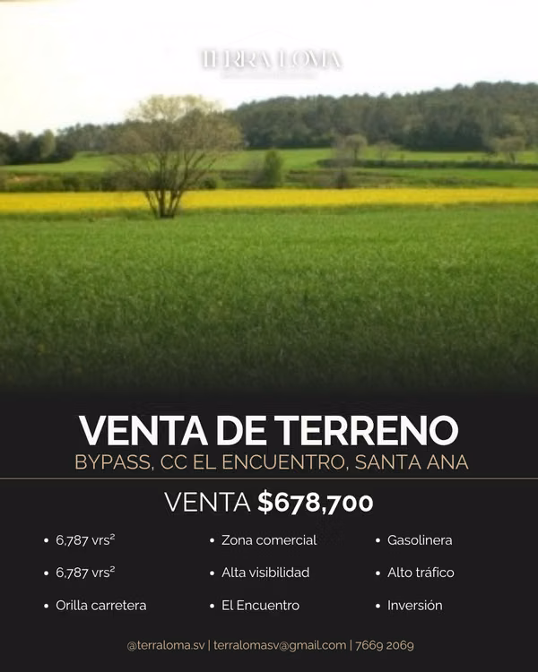  Terreno en Venta – Bypass El Encuentro, Santa Ana