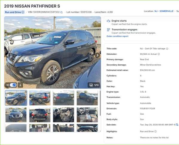 NISSAN PATHFINDER S 2019 4X4