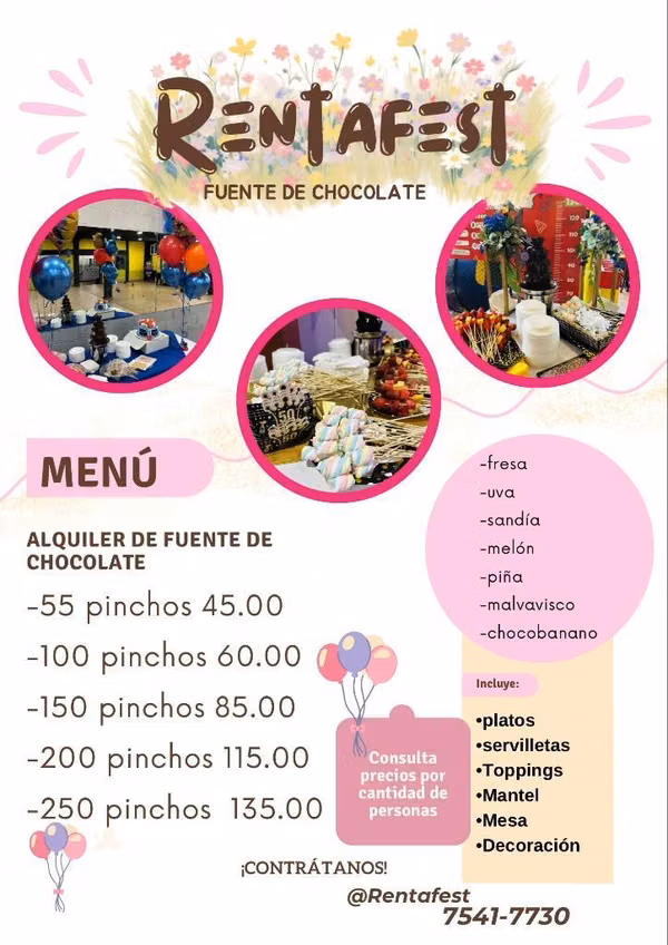 Alquiler Fuente de chocolate