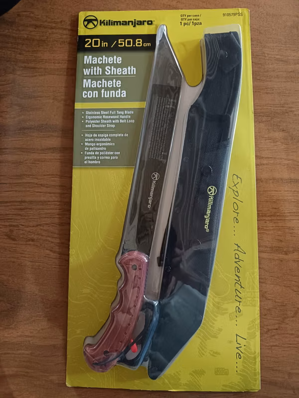 Machete with stainless steel case