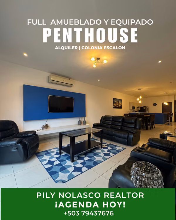 Penthouse furnished for rent in Colonia Escalón, San Salvador
