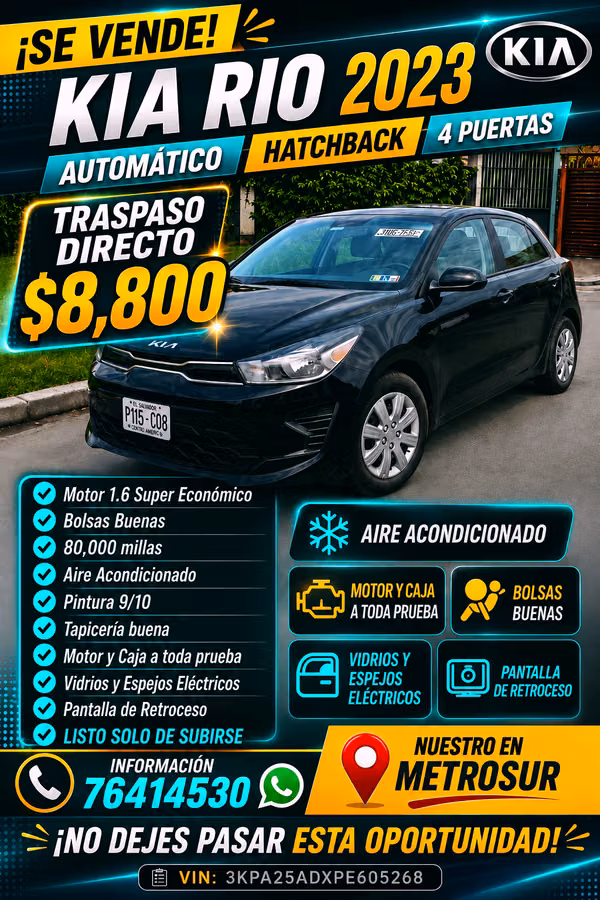 KIA RÍO 2023 Hatchback Automático 4 puertas