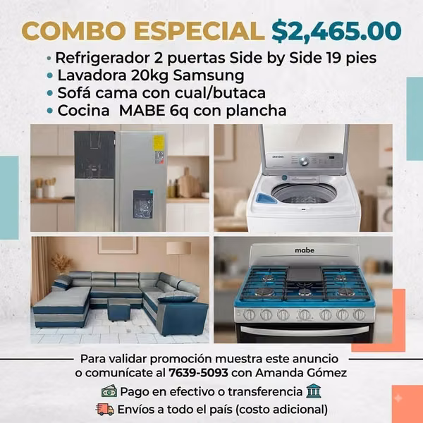 ¡AMUEBLA TU CASA DE UNA VEZ! COMBO EN OFERTA
