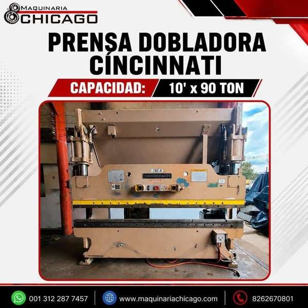 PRENSA DOBLADORA HIDRAULICA CINCINNATI 10' x 90 Ton