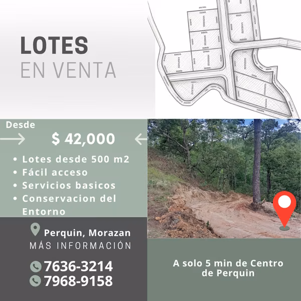 Lotes for sale in La Paz, Morazán