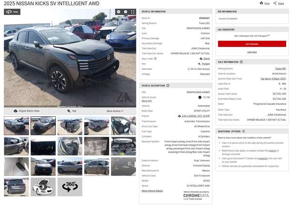 NISSAN KICKS SV 2025 AWD