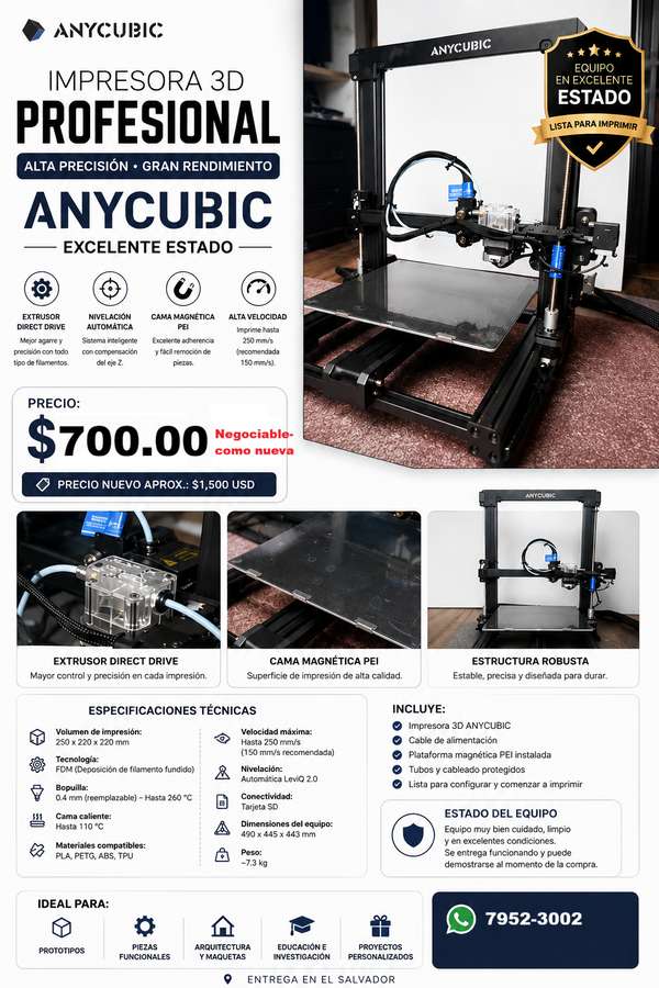 3D ANYCUBIC PRINTER - EXCELLENT CONDITION