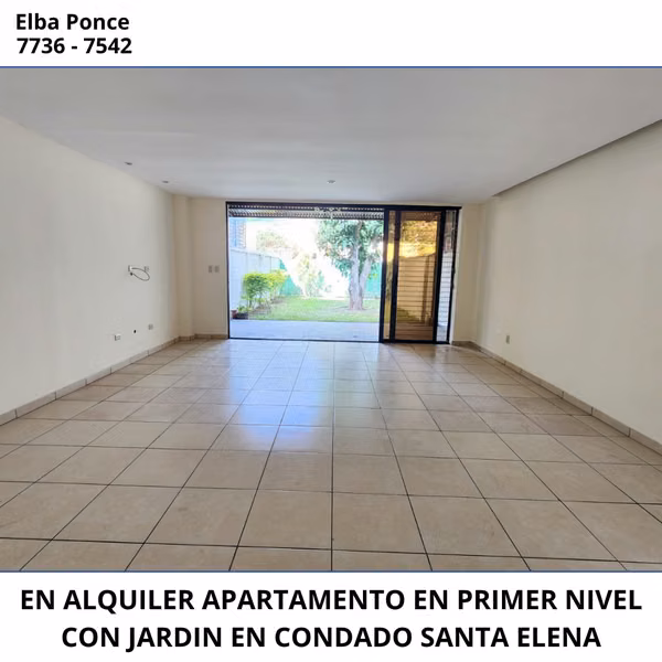 FOR RENT - 124; LARGE FIRST LEVEL APARTMENT WITH PRIVATE GARDEN