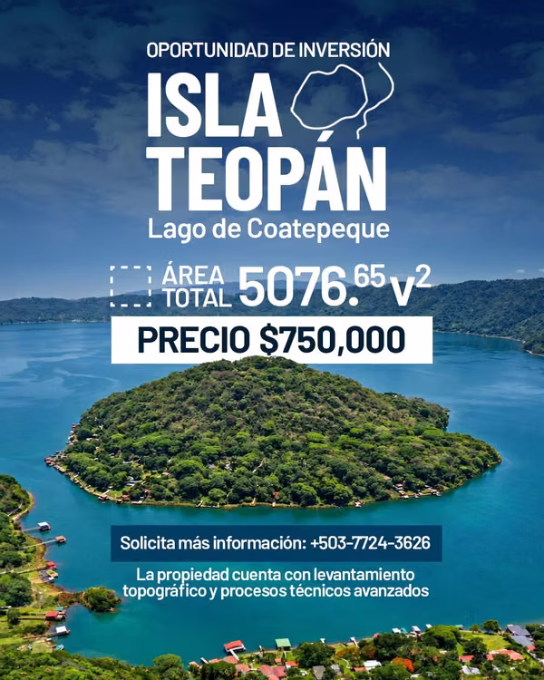 Exclusive land in Teopan Island, Coatepeque Lake - 5,076 V ²