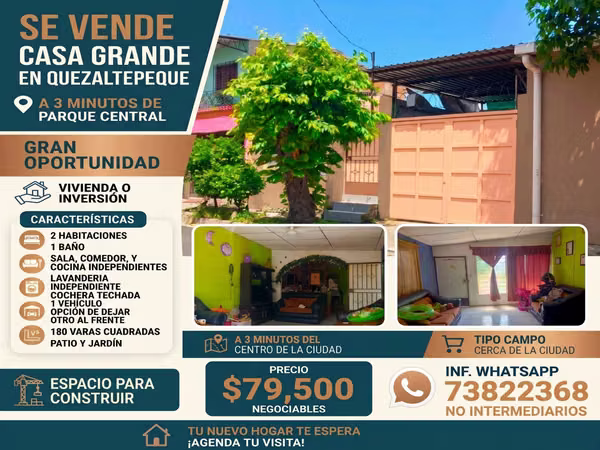 VILLA LINDA QUEZALTEPEQUE Casa c/ Garage