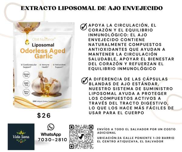 Liposomal aging garlic extract