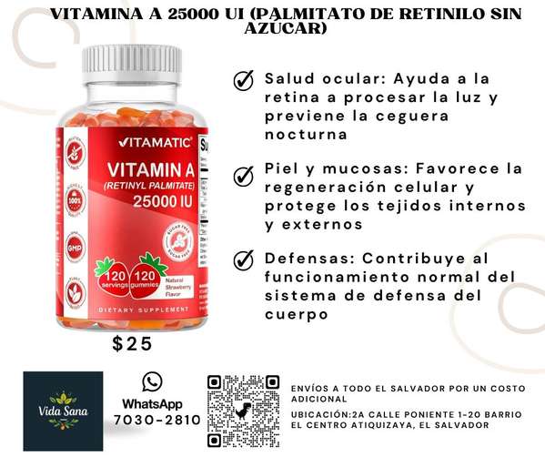 Vitamin A 25000 IU (sugar-free retinyl palmitate)