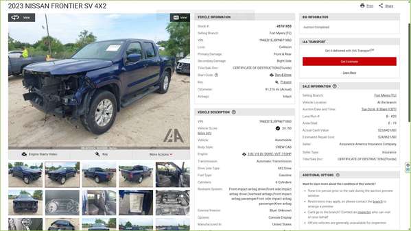 NISSAN FRONTIER SV 2023