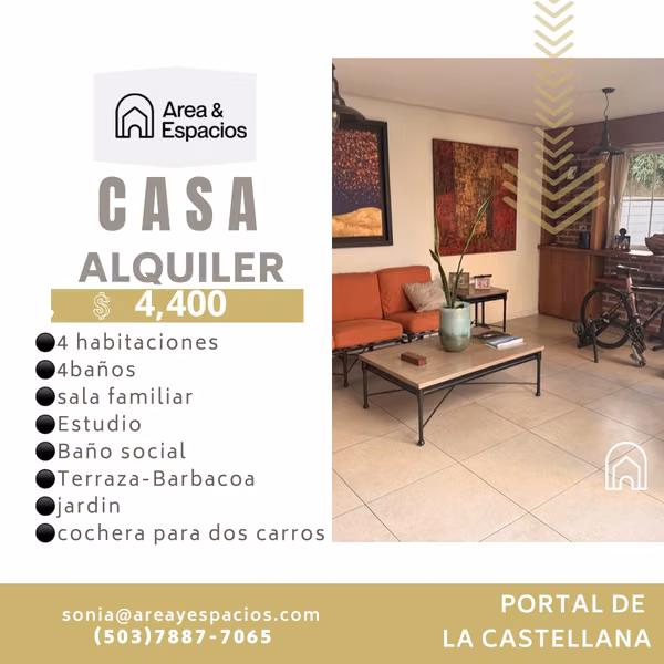 Se Alquila Casa en Portal de la Castellana