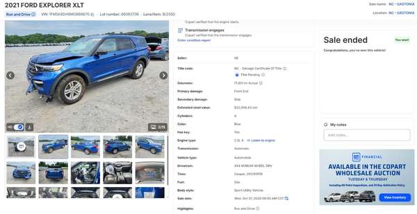 FORD EXPLORER XLT 2021