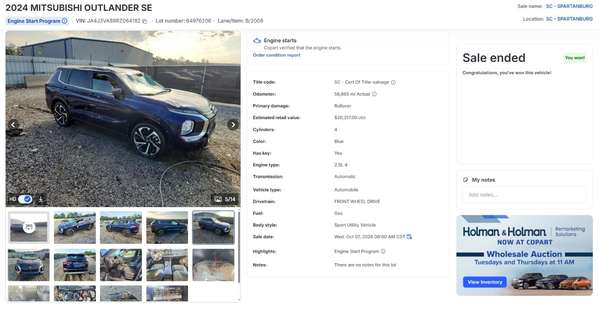 MITSUBISHI OUTLANDER SE 2024