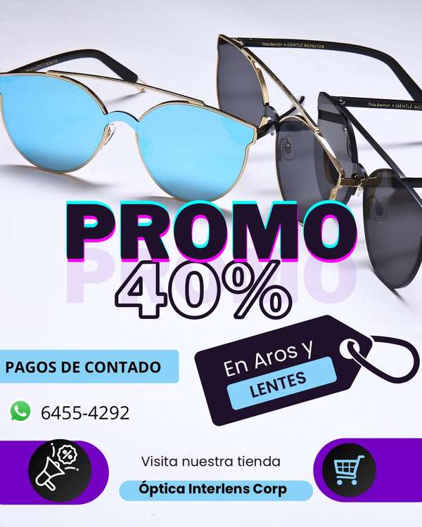  40% OFF en lentes