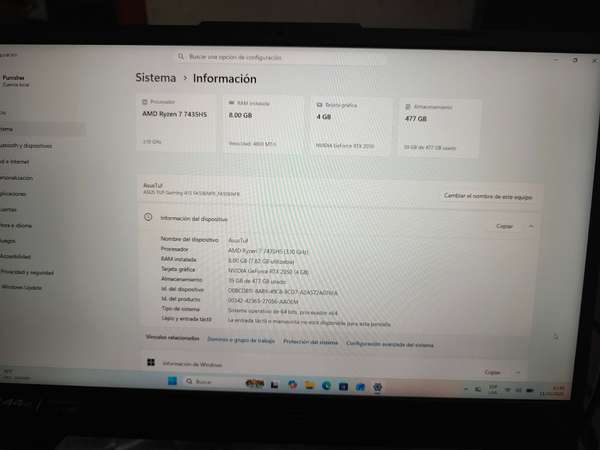 Vendo laptop gamer Asus Tuf A15