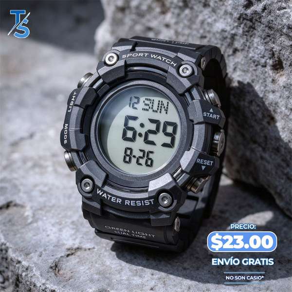 RELOJ DIGITAL PARA HOMBRE, RESISTENTE AL AGUA, 