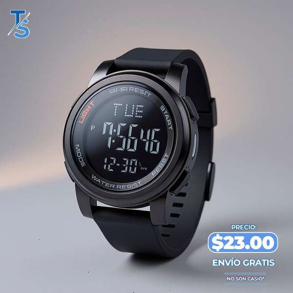 RELOJ DIGITAL PARA HOMBRE, RESISTENTE AL AGUA, 