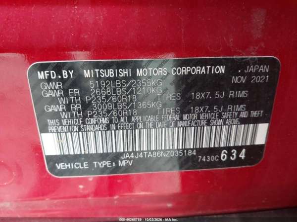 MITSUBISHI OUTLANDER ES 2022 AWD
