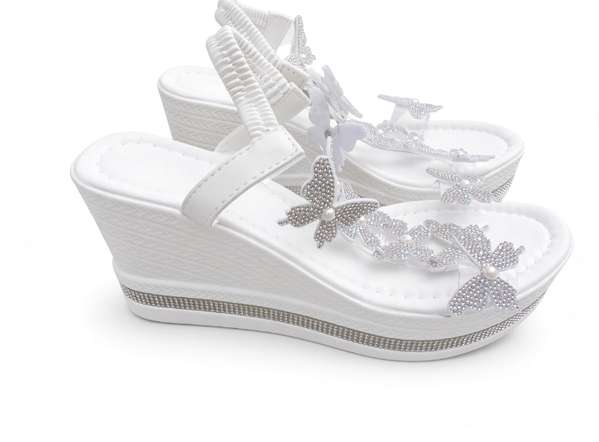 Plataformas blancas con mariposas talla 39 