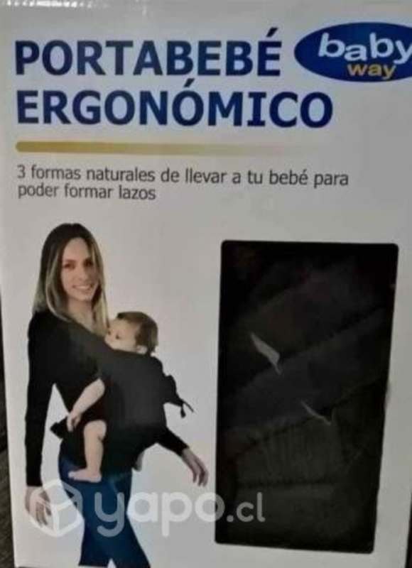 Portabebe baby way ergonomico negro 2025