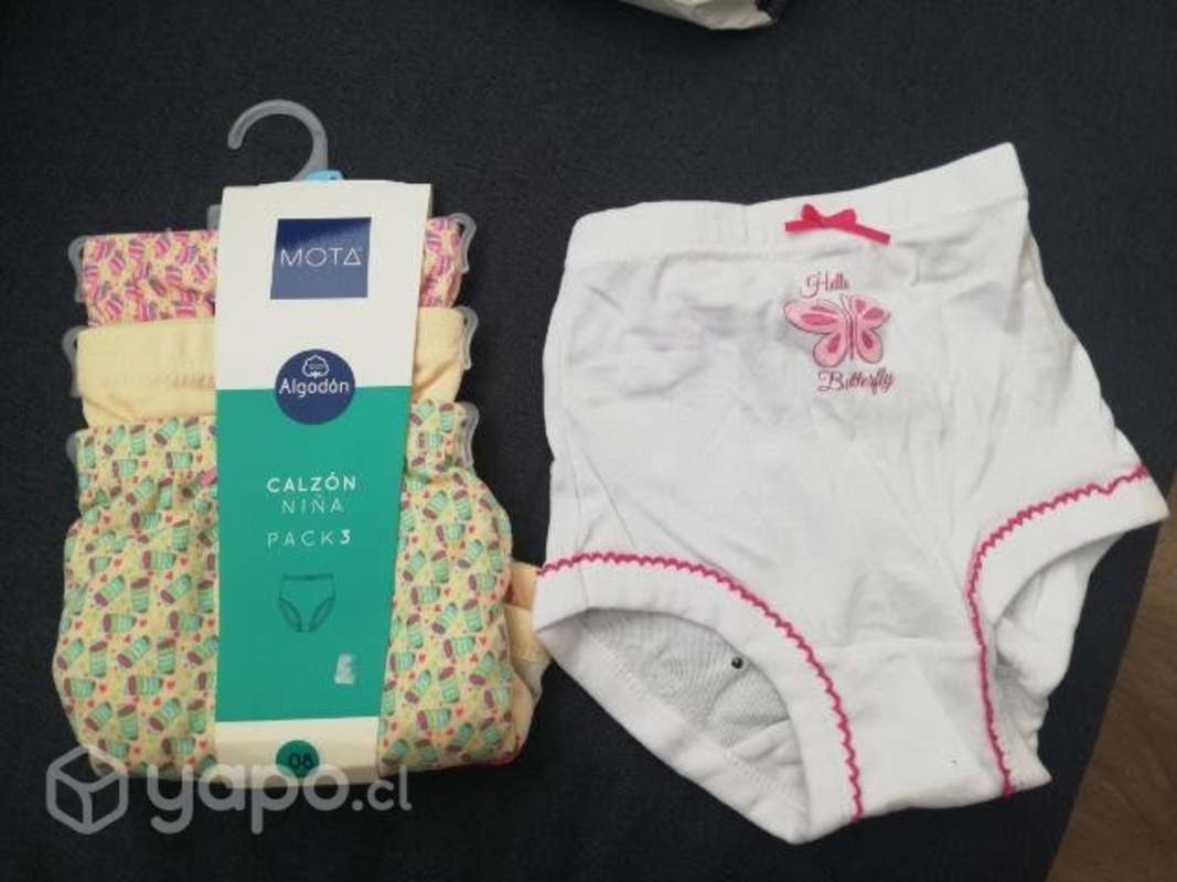 Pack calzones Nina Algodon Mota Talla8 Vina del Mar
