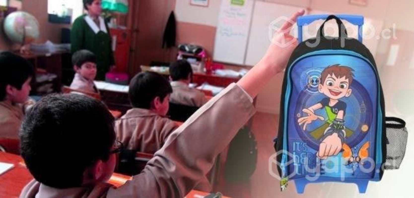 Mochila Infantil Con Ruedas Con Diseno Ben 10 Concepcion