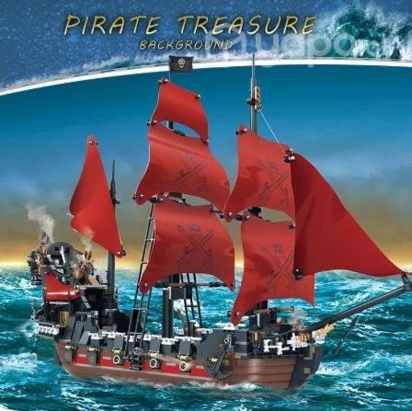 Barco Piratas del Caribe tipo Lego Concon