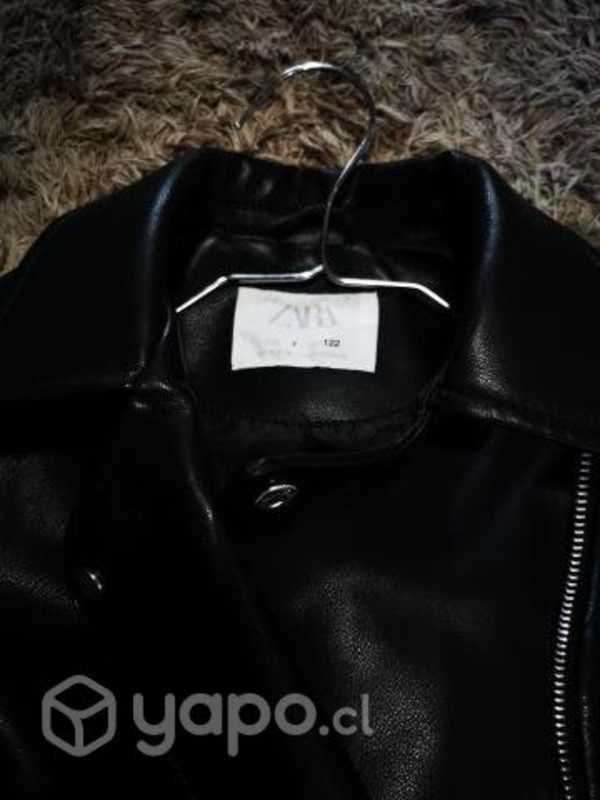 Chaqueta cuero negra niña zara outlet