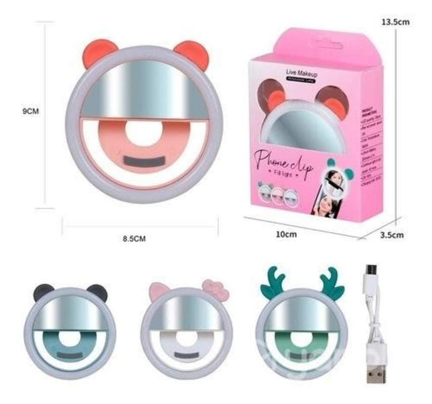 Aro de luz led para celular con espejo y orejitas Quillota