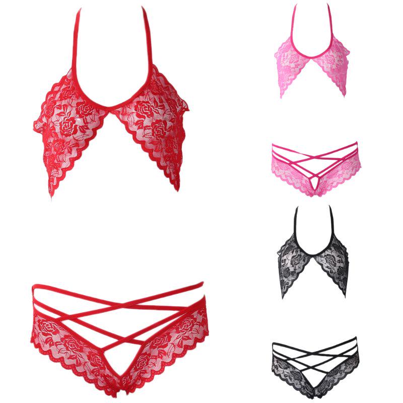 Clothing | Brasier Calzon Tango Women Sexy Mesh Set lingerie Red Lace ...