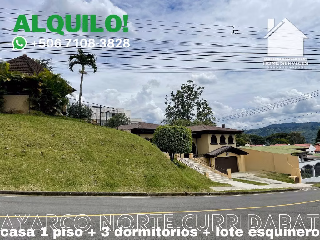 ALQUILO! Casa 1 Piso + Lote Esquinero  - Ayarco Norte Curridabat.