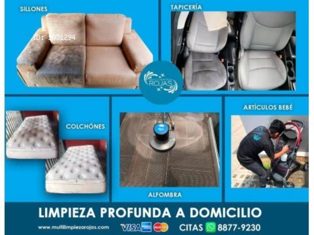 Washing and cleaning of upholstery armchairs mattress domicile - Costa Rica