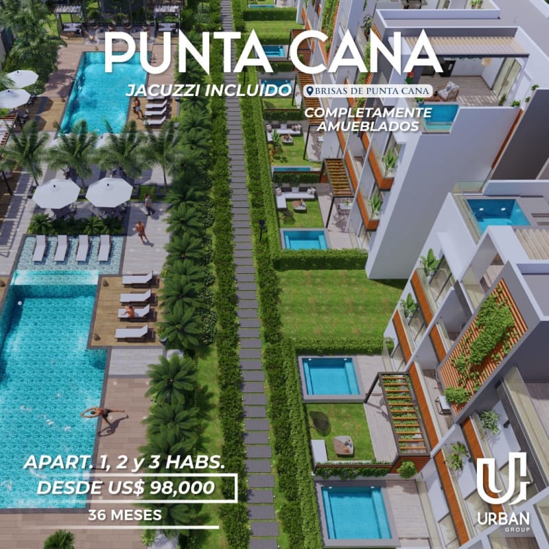 Apartamentos Completamente amueblados Jacuzzi Incluido Punta Cana